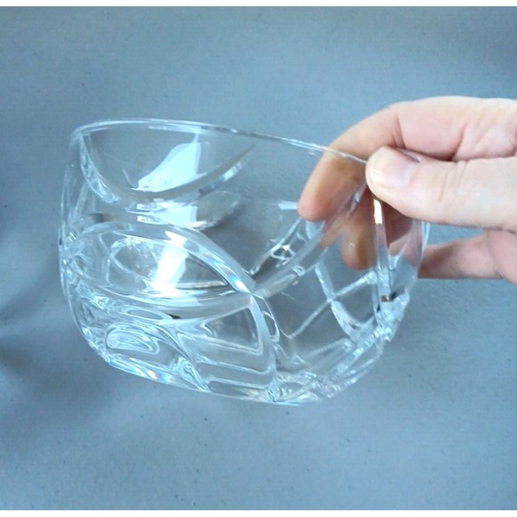 2 Lauren Ralph Lauren ROYALTON Crystal Glass Bowl 6" Set Candy‎ Nut Heavy Luxury - Picture 3 of 9